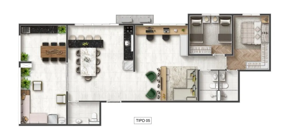 Planta do apartamento tipo 05 — Resort Integra Urbano