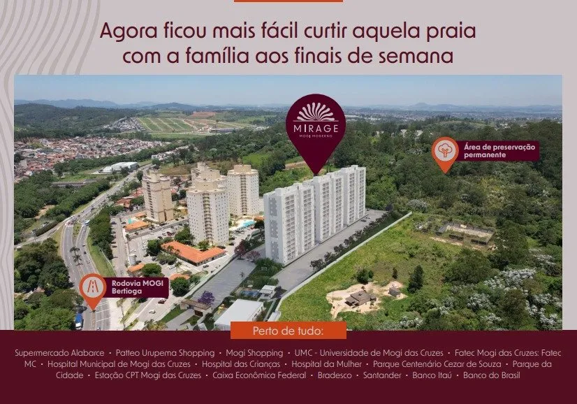 Mapa de localização do empreendimento — Mirage Mogi Moderno