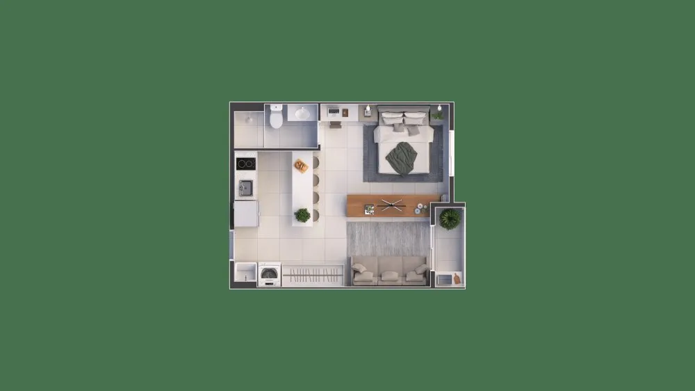 Planta do studio — Residencial Porto Fino