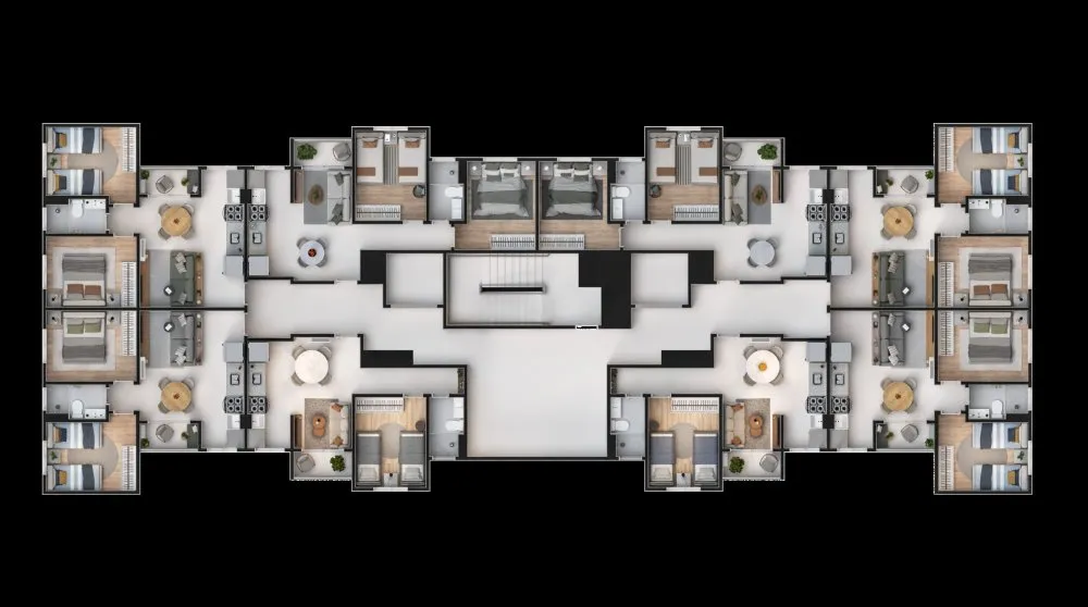 Planta do pavimento tipo — Residencial Vila Suissa
