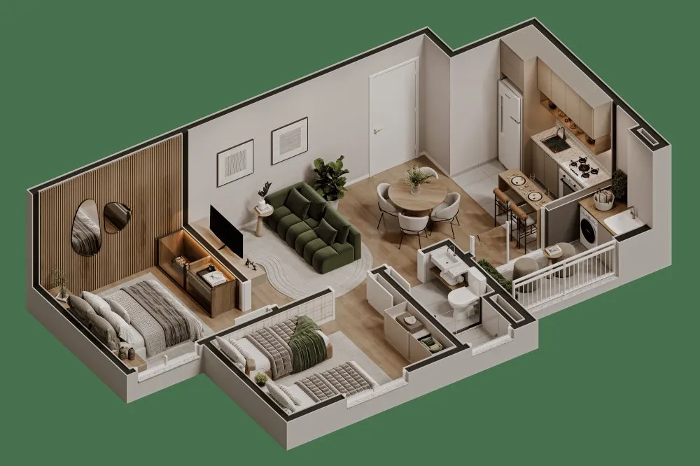 Planta humanizada em 3D, segunda opção — Sou Viver UP