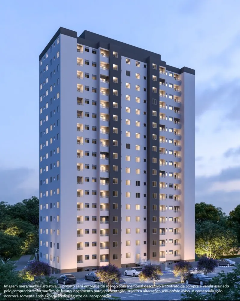 Fachada iluminada à noite — Residencial Vila Suissa