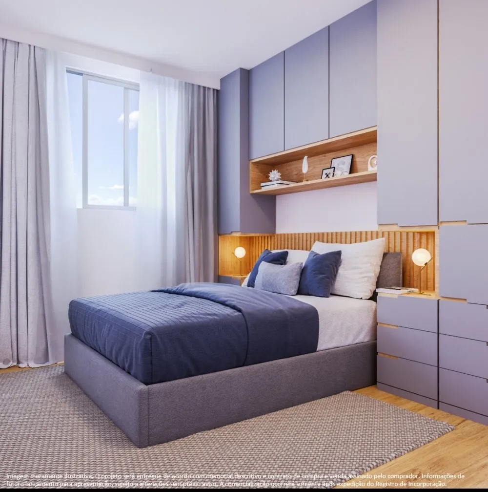 Quarto de casal decorado — Residencial Vila Suissa