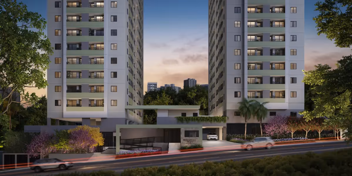Portaria e fachada vistas da rua — Residencial Momi