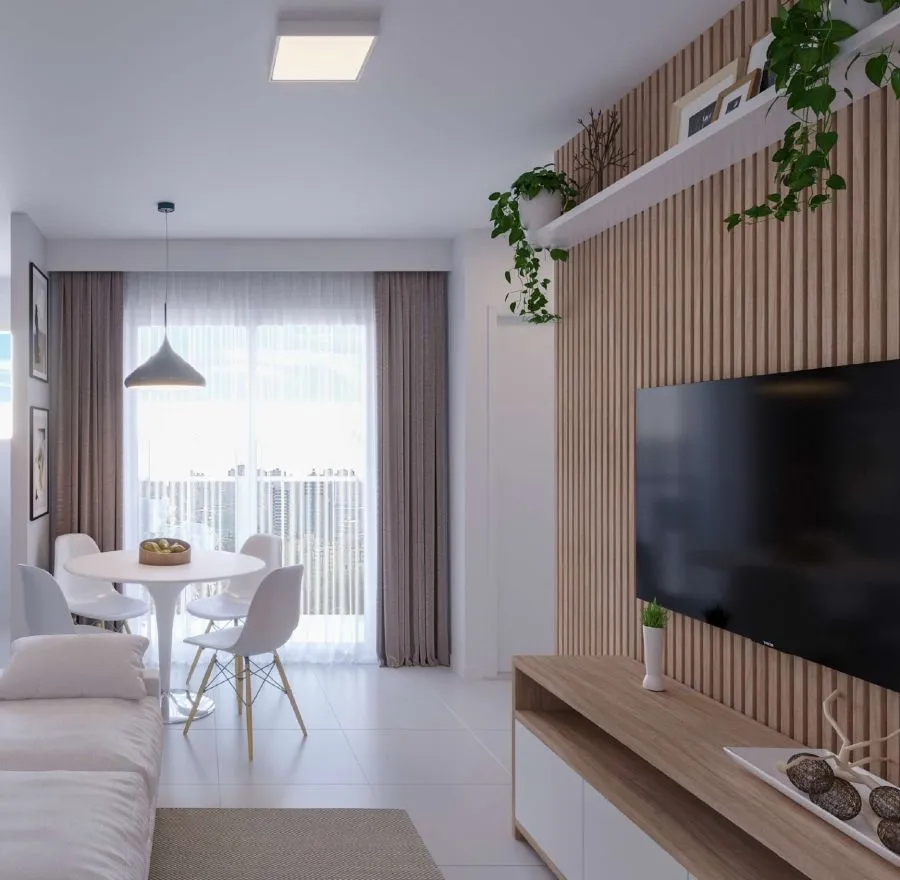 Living decorado, segunda perspectiva — Residencial Boa Vista