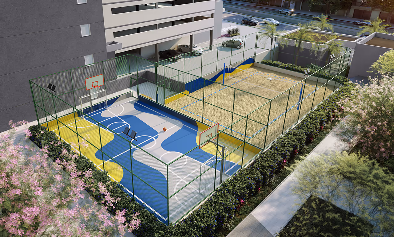 Quadra poliesportiva recreativa — Máximo Braz Cubas