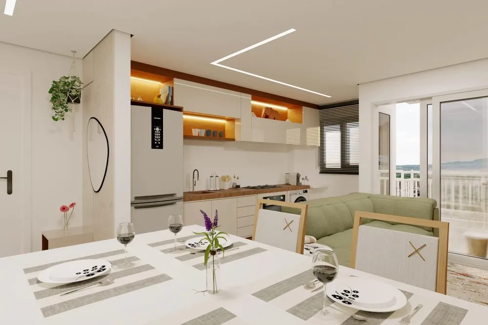 Cozinha integrada à sala de jantar — Sou Pleno Home